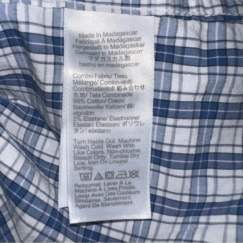 NWT J.Crew Men’s Medium Blue Gray Plaid Long Sleeve Button-Down Shirt